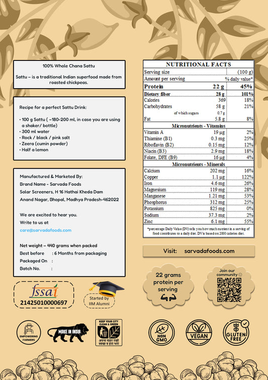 Sarvada Sattu – Plant Protein Rooted in Tradition