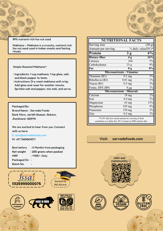 Sarvada Makhana – Pure, Light, and Naturally Nourishing